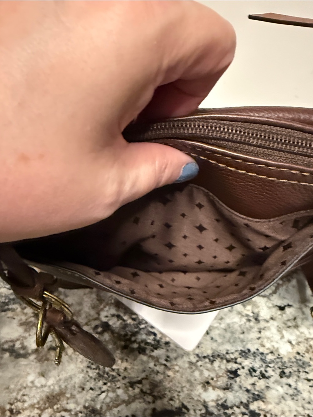 Fossil Brown Leather Crossbody Bag - Picture 6 of 10